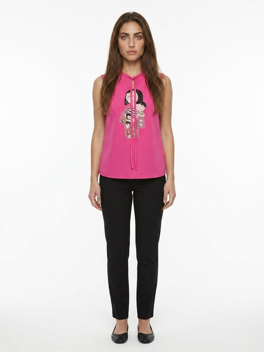 Dolce & Gabbana Pink Elastane Sleeveles T-Shirt