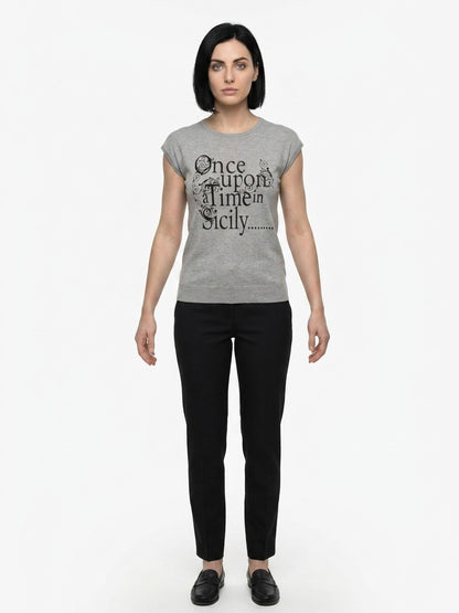Dolce & Gabbana Gray Polyamide T-Shirt