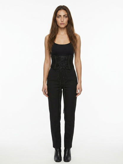Dolce & Gabbana Black Lambskin High-Waist Belt
