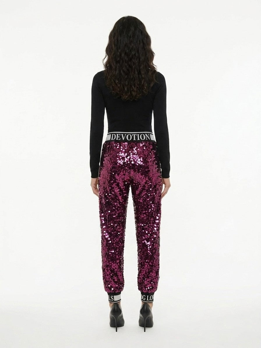 Dolce & Gabbana Pink Polyester Casual Pants