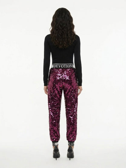 Dolce & Gabbana Pink Polyester Casual Pants