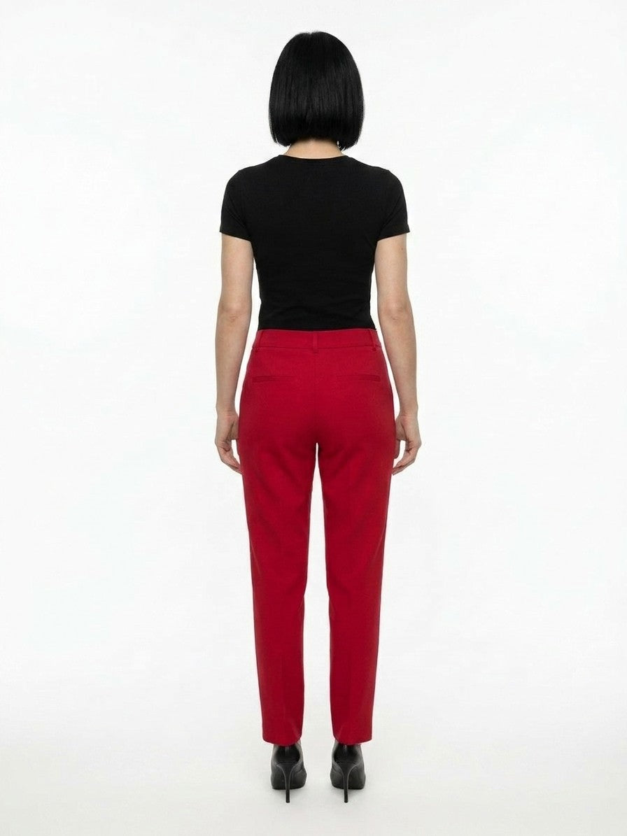 Dolce & Gabbana Red Elastane Casual Pants