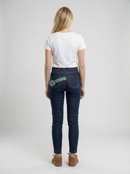 Dolce & Gabbana Navy Blue Cotton Skinny Jeans