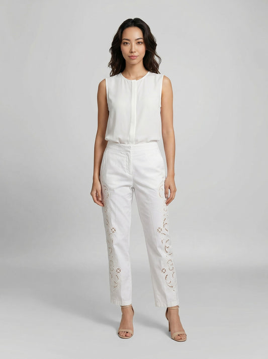 Dolce & Gabbana White Cotton Casual Pants