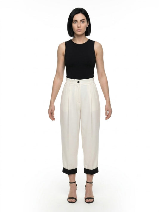 Dolce & Gabbana White Virgin Wool Casual Pants