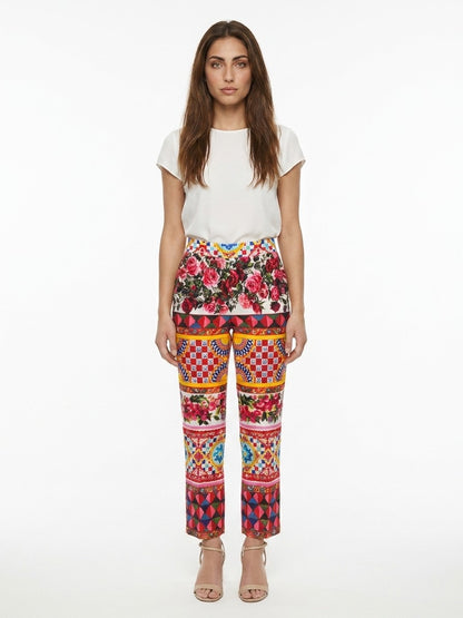 Dolce & Gabbana Multicolor Cotton Casual Pants