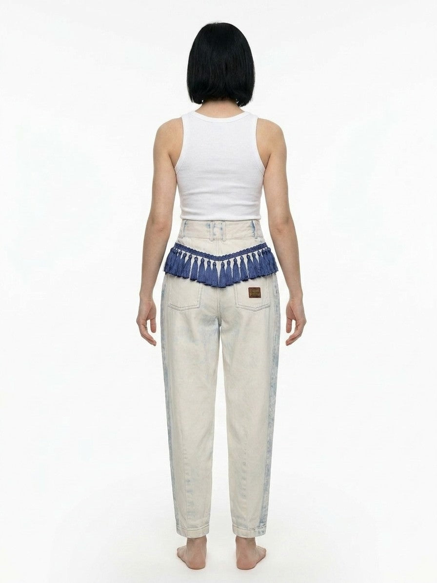 Dolce & Gabbana Navy Blue Cotton Casual Pants