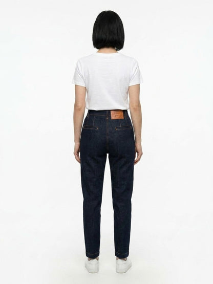 Dolce & Gabbana Navy Blue Cotton Straight-Leg Jeans