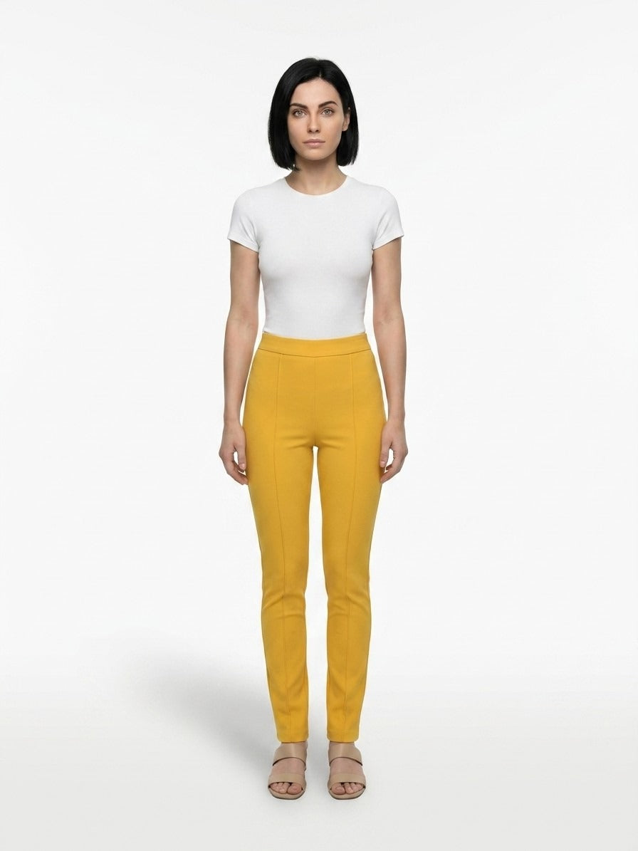 Dolce & Gabbana Yellow Polyester Skinny Pants