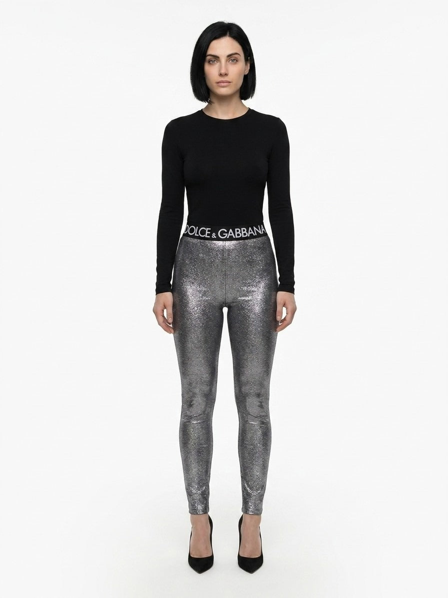 Dolce & Gabbana Gray Polyester Leggings