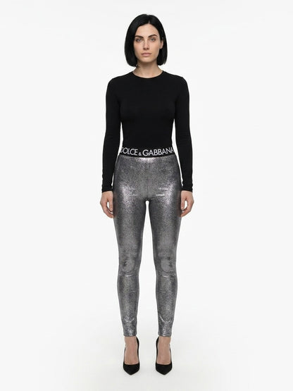 Dolce & Gabbana Gray Polyester Leggings