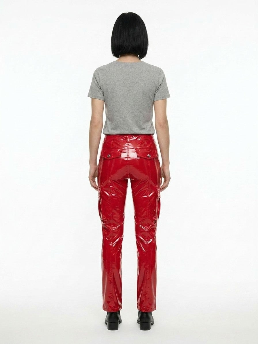 Dolce & Gabbana Red Elastane Casual Pants