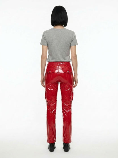 Dolce & Gabbana Red Elastane Casual Pants