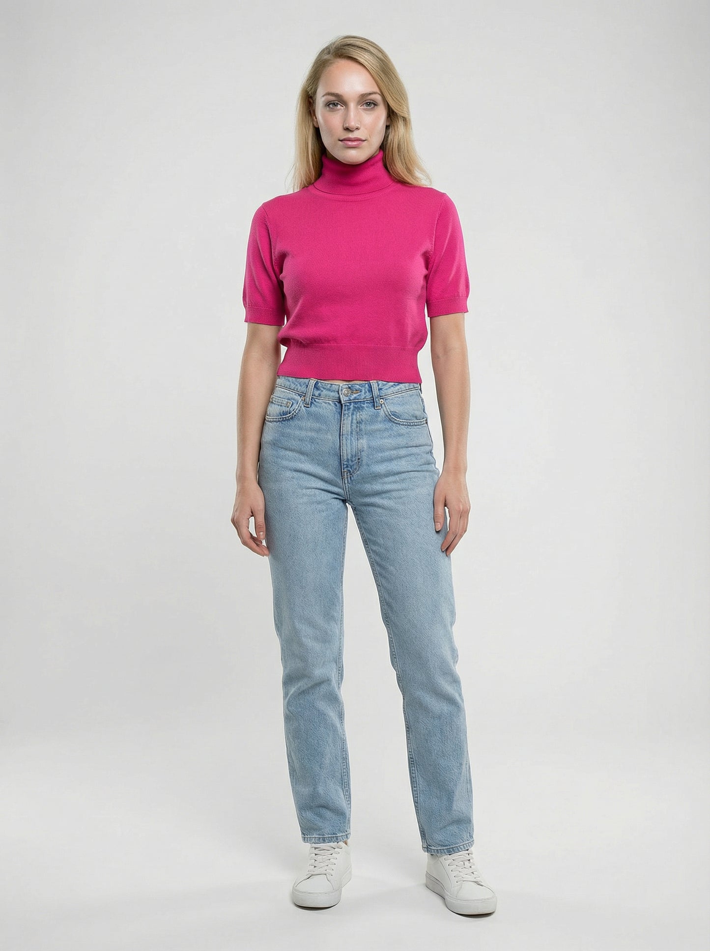 Dolce & Gabbana Pink Silk Turtleneck