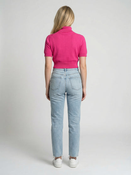 Dolce & Gabbana Pink Silk Turtleneck