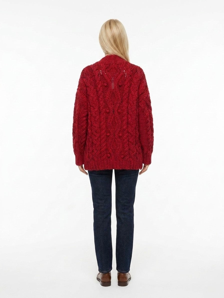 Dolce & Gabbana Bordeaux Virgin Wool Cardigan