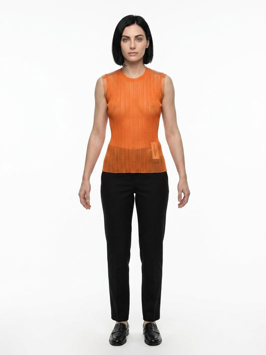 Dolce & Gabbana Orange Polyester Tank Tops