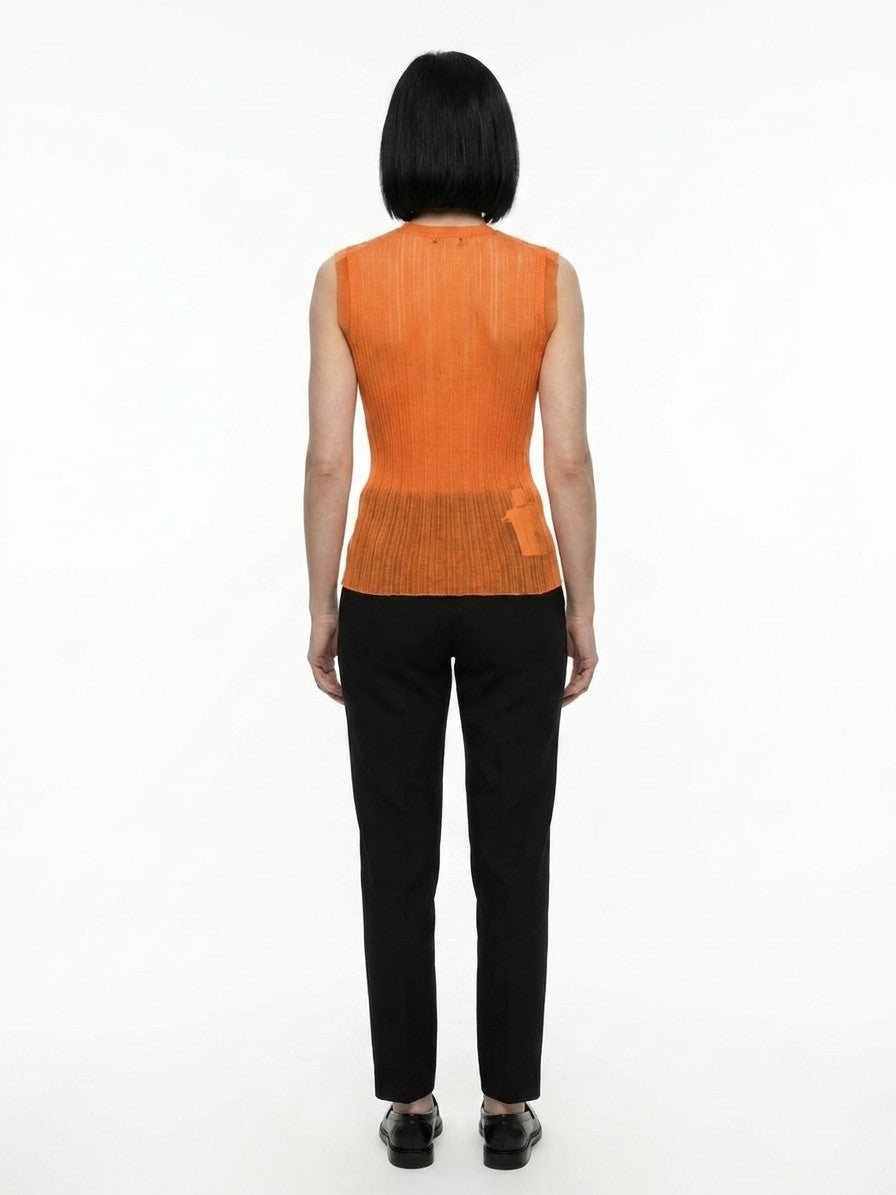 Dolce & Gabbana Orange Polyester Tank Tops