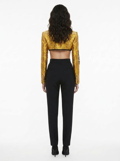 Dolce & Gabbana Multicolor Elastane Full-Length Jacket