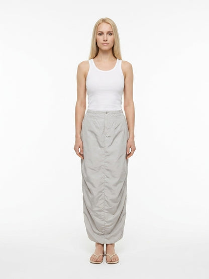 Dolce & Gabbana Gray Polyamide Long Skirt