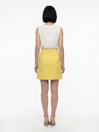 Dolce & Gabbana Yellow Wool Mini Skirt