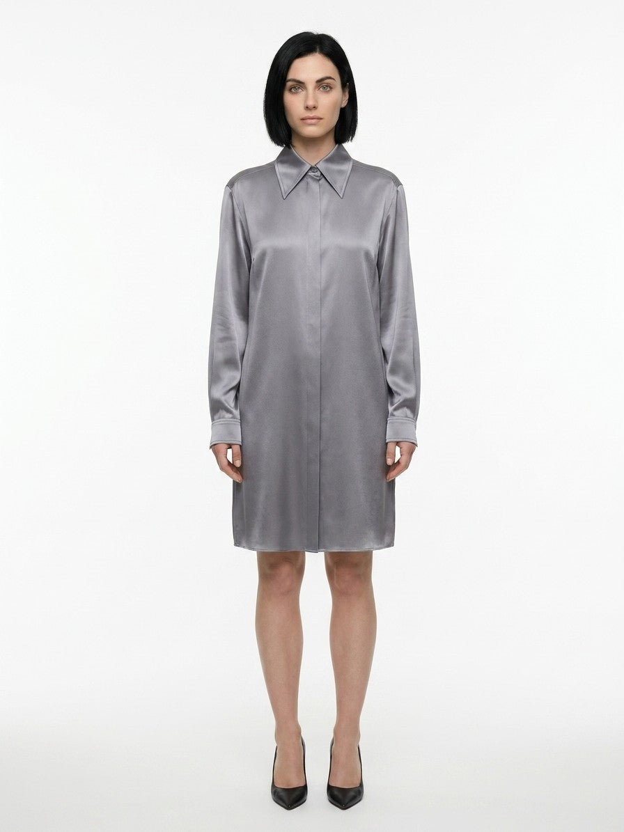 Dolce & Gabbana Gray Silk Casual Dress