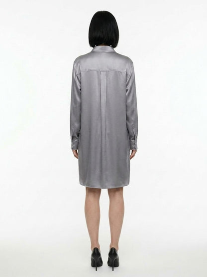 Dolce & Gabbana Gray Silk Casual Dress