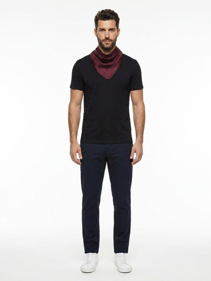 Givenchy Burgundy Silk Pocket Square