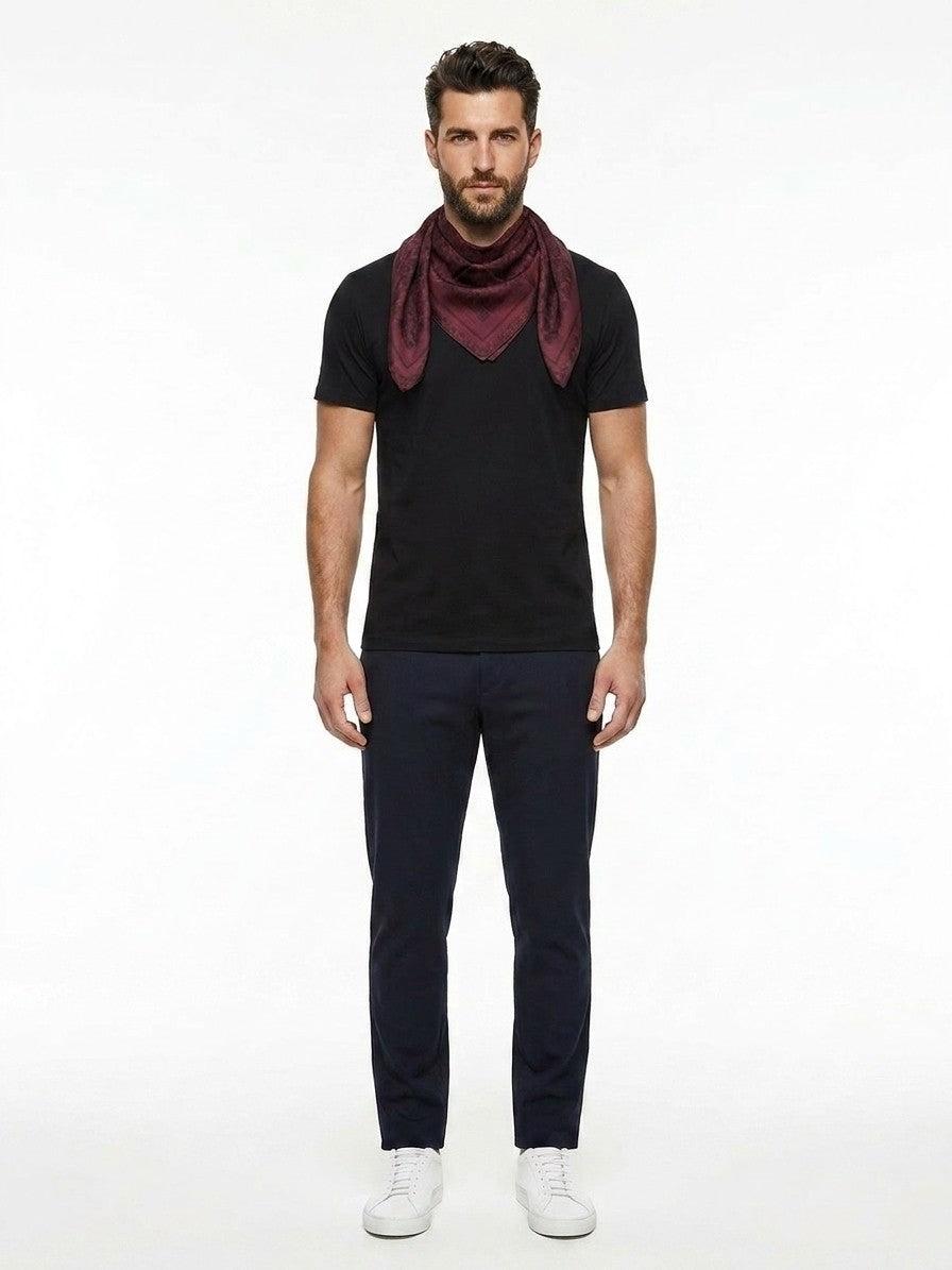 Givenchy Burgundy Silk Pocket Square