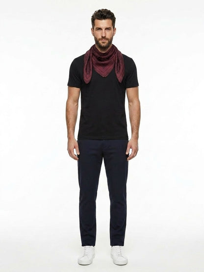 Givenchy Burgundy Silk Pocket Square