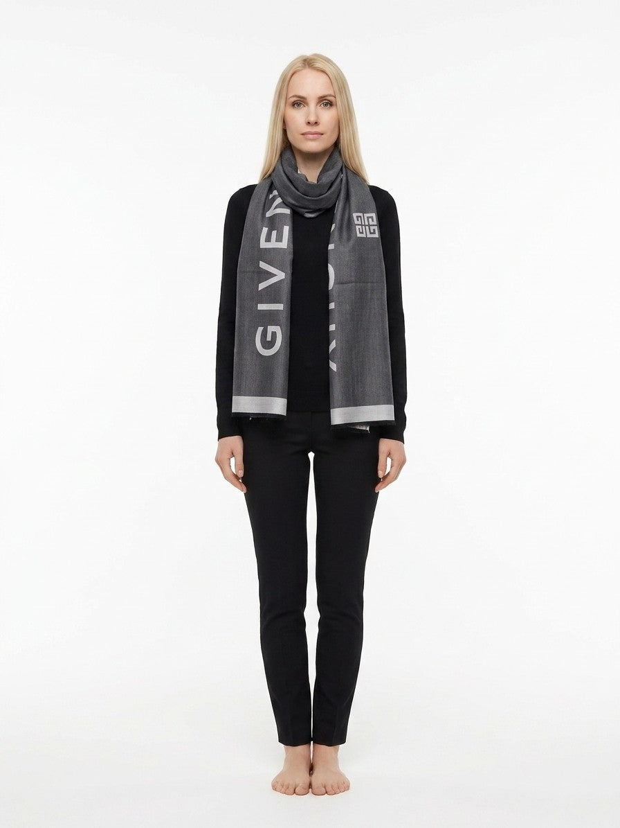 Givenchy Gray Silk Foulard
