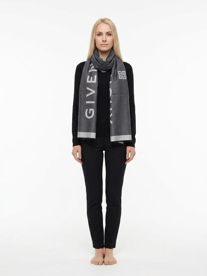 Givenchy Gray Silk Foulard