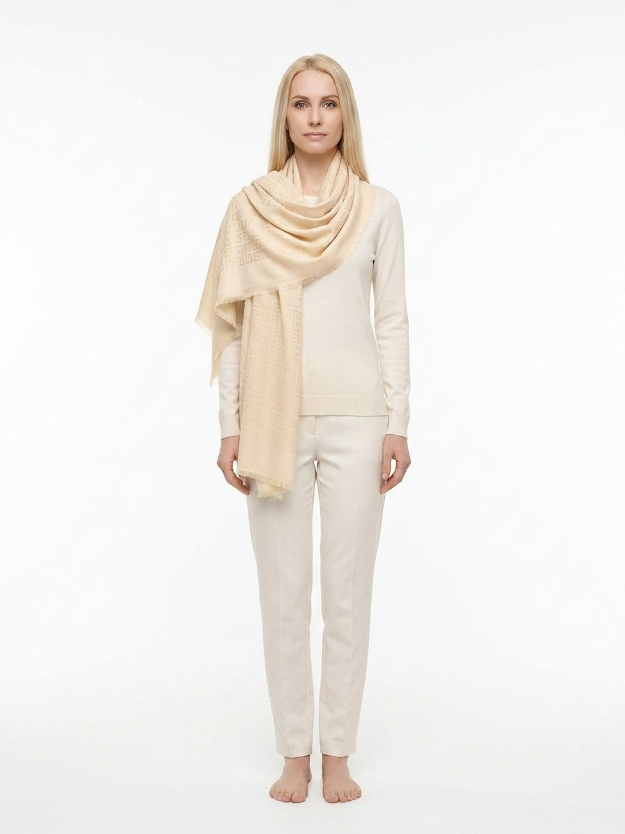Givenchy Beige Silk Scarf