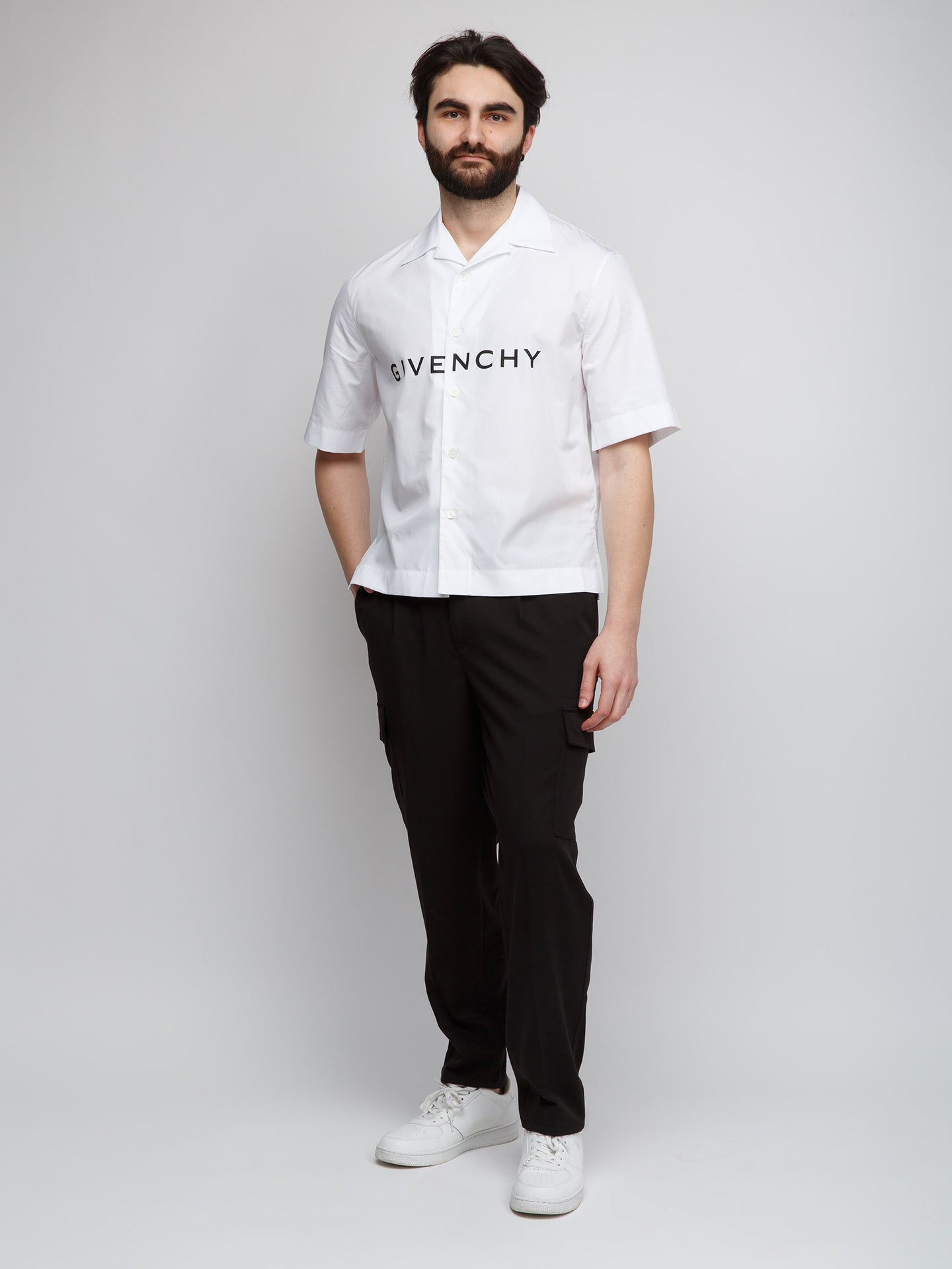 Givenchy Bicolor Cotton Shortsleeve Shirt