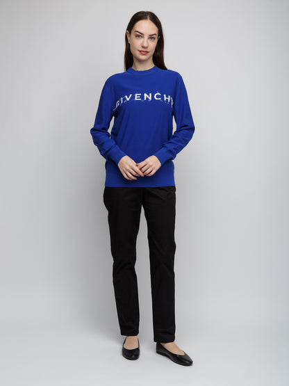 Givenchy Blue Cotton Sweatshirt