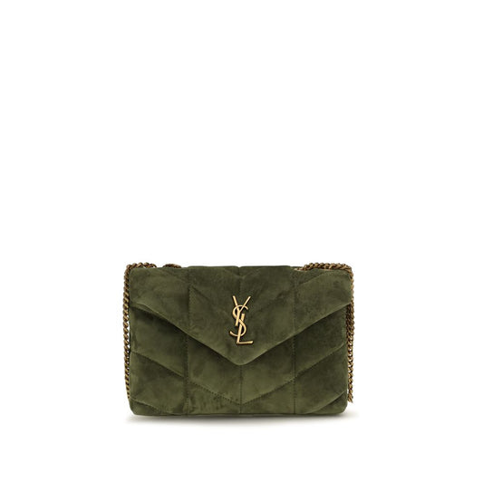 Cardholder Wallet by Saint Laurent for women in bos taurus calf suede leather bicolour, bronze & chevron presents a architectural silhouette from the Lou Puffer Toy Bos Taurus Calf Suede Leather Cardholder Wallet collection, showcasing architectural card-organization for a architectural finish.
