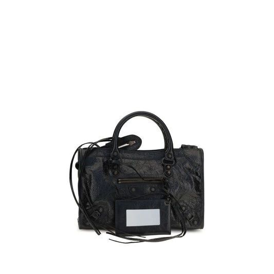 Balenciaga Icon Le City Lambskin Leather Small Handbag - Black Signature