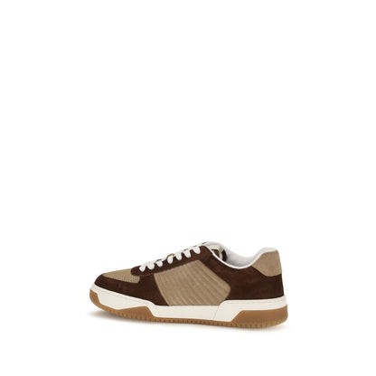 Athletic Sneakers by Valentino Garavani for men in bos taurus suede & nappa calfskin leather brown features an effortless chic silhouette, showcasing the signature athletic style of the Men's Athletic Bos Taurus Suede & Nappa Calfskin Leather Sneakers collection with a truly effortless chic finish.