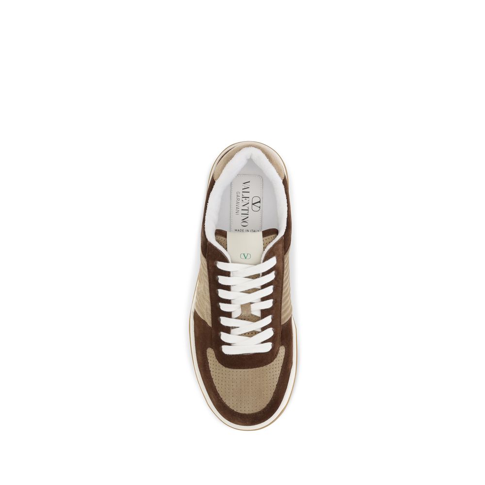 Athletic Sneakers by Valentino Garavani for men in bos taurus suede & nappa calfskin leather brown features an timeless silhouette from the Men's Athletic Bos Taurus Suede & Nappa Calfskin Leather Sneakers collection, showcasing a timeless athletic style for a timeless look.