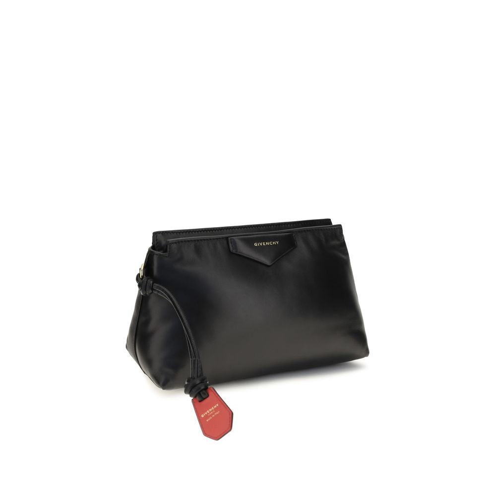 Wallet by Givenchy for women in lambskin leather & canvas black, gold & signature presents a streamlined silhouette, showcasing the sophisticated design of the Antigona Lambskin Leather & Canvas Wallet collection with functional .