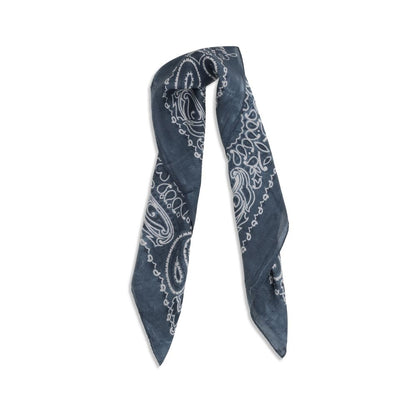 Scarf by Golden Goose for women in silk blue, paisley & print features a snug silhouette, perfectly showcasing the elegant drape and premium finish of the Silk Square Scarf.