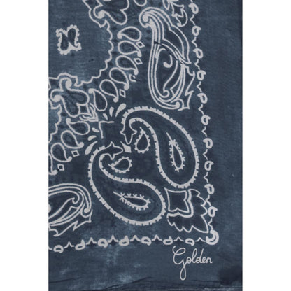 Scarf by Golden Goose for women in silk blue, paisley & print presents a effortlessly chic silhouette, artfully capturing the essence of the effortlessly chic Silk Square Scarf design for a sophisticated look.
