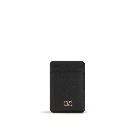 Cardholder Wallet by Valentino Garavani for women in bos taurus calf leather black & signature showcases a discerning silhouette, artfully capturing the essence of V Logo Bos Taurus Calf Leather Cardholder Wallet with its functional card-organization.