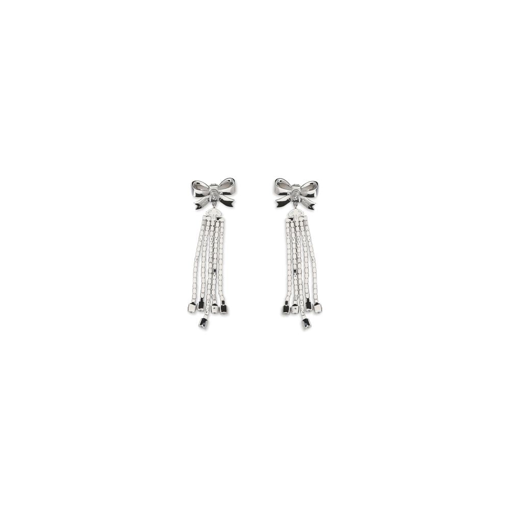 Earrings by Self-Portrait for women in bos taurus calfskin leather silver features an ornate drop stud from the Women's Drop Stud Silver Brass & Crystal Earrings collection, showcasing a ornate finish that embodies sophisticated luxury.