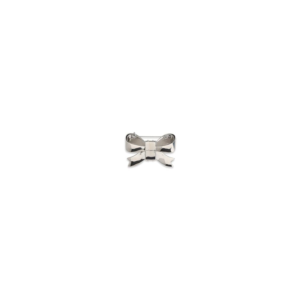 Booche by Self-Portrait for women in bos taurus calfskin leather silver showcases a stylish silhouette, artfully capturing the essence of the stylish Women's Silver Brass & Crystal Booche design for a truly stylish finish.
