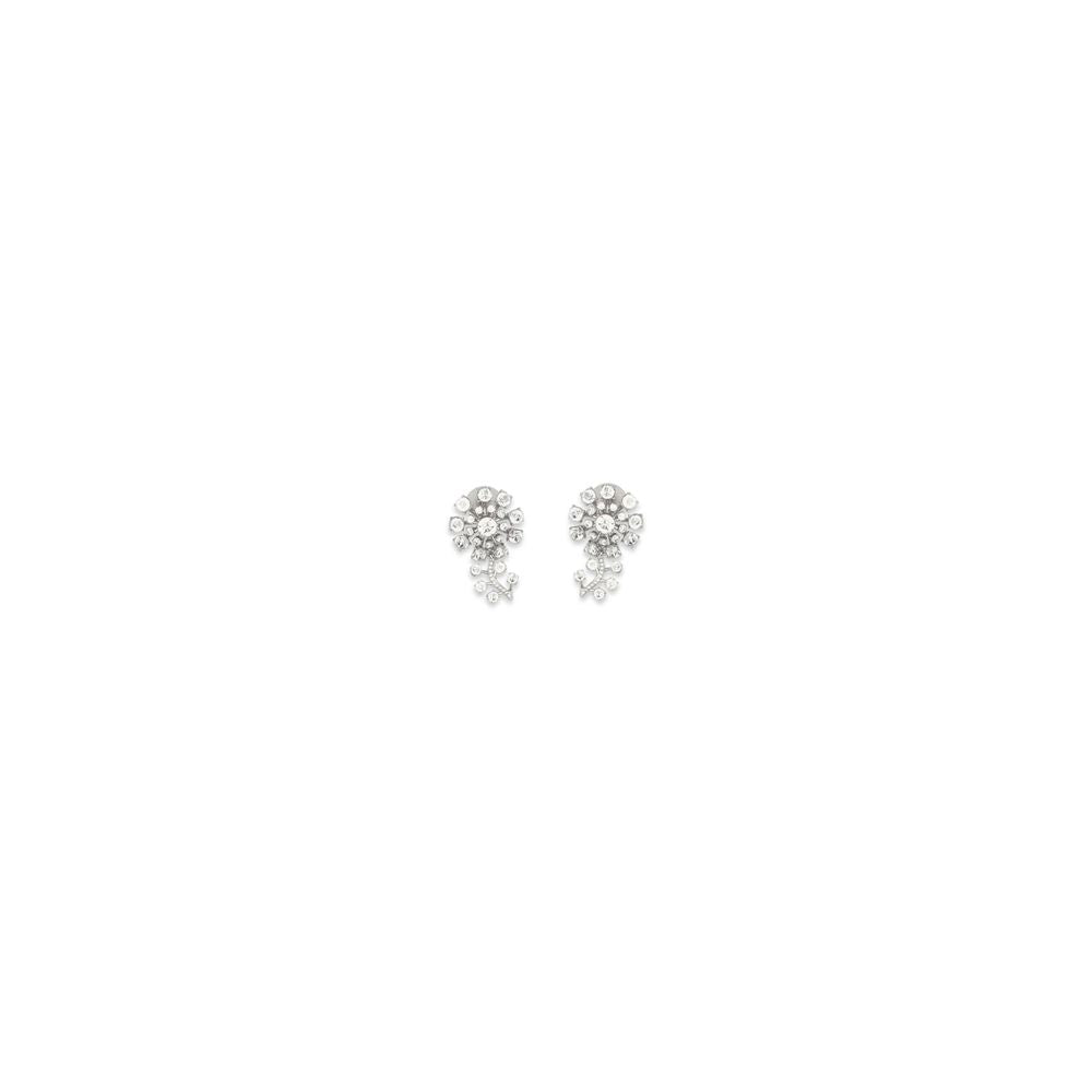 Earrings by Self-Portrait for women in bos taurus calfskin leather silver & floral showcases a enchanting silhouette, artfully incorporating the intricate seen in the Women's Silver Brass & Crystal Earrings.