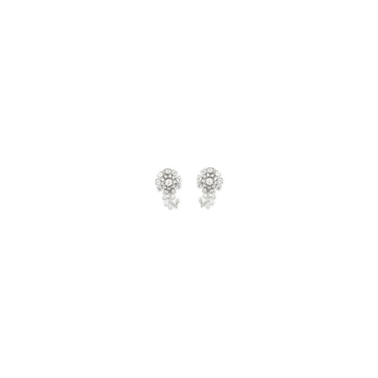 Earrings by Self-Portrait for women in bos taurus calfskin leather silver & floral showcases a enchanting silhouette, artfully incorporating the intricate seen in the Women's Silver Brass & Crystal Earrings.