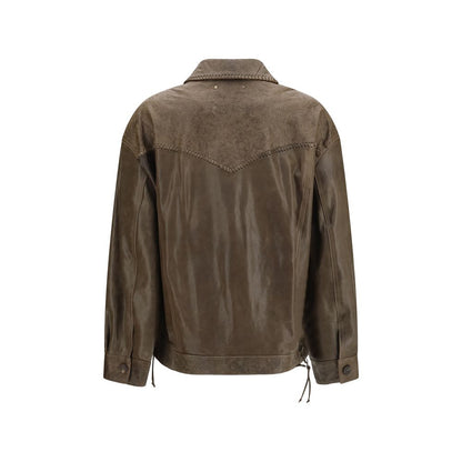 This Jacket by Golden Goose for women in bos taurus calf leather brown showcases a magnificent silhouette, meticulously crafted with a distinctive and functional pockets for a magnificent finish.