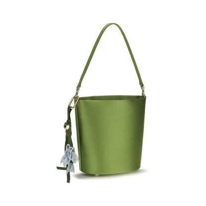 Bucket Pouch Handbag by Self-Portrait for women in polyester satin bicolour features a effortlessly chic silhouette, showcasing a secure magnetic, ample , and versatile for a effortlessly chic look.