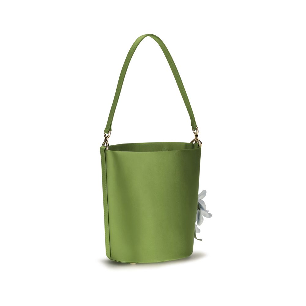 Bucket Pouch Handbag by Self-Portrait for women in polyester satin bicolour features a effortlessly chic silhouette, showcasing a secure magnetic and ample with versatile for a effortlessly chic finish.